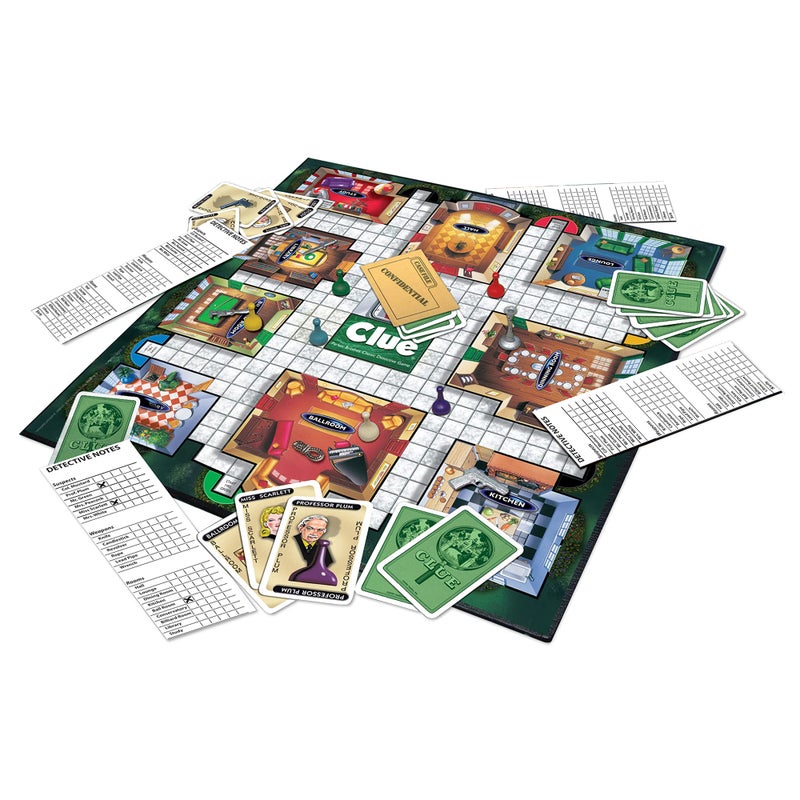 Winning Moves Games Clue Classic with 1949 Card Artwork & Suspects, by Winning Moves Games USA, Original Whodunnit Murder Mystery Game with Metal Weapons for 3to 6 Players, Ages 8 and up - Image 2